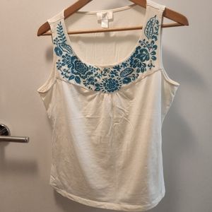 Loft embellished jersey tank